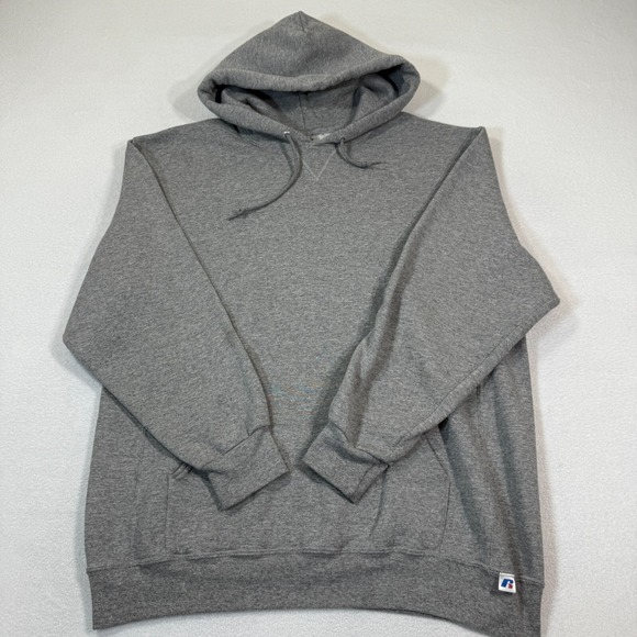 Russell Athletic Hoodie Men‎ XL Gray Pullover Fleece Sweatshirt Solid Casual - Picture 1 of 8